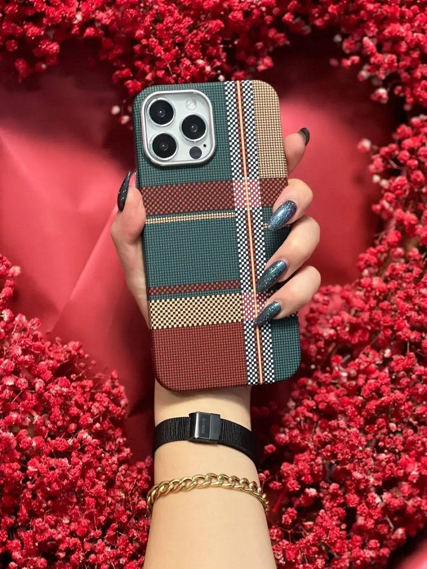 Warm Flannel Plaid Cloth Case iPhone 14 Pro Max