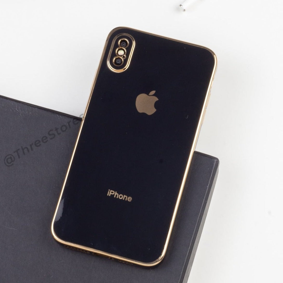 Plating Gold Lens Case iPhone X Three store