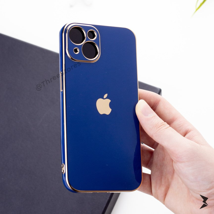 Plating Gold Lens Protection Case iPhone 14 Three store
