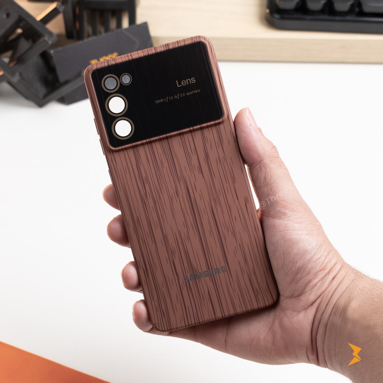 Wooden Silicone Case Samsung A54 Three store