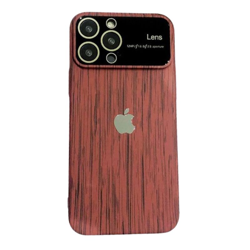 Wood Grain Lens Protection Case iPhone 12 Pro Three store