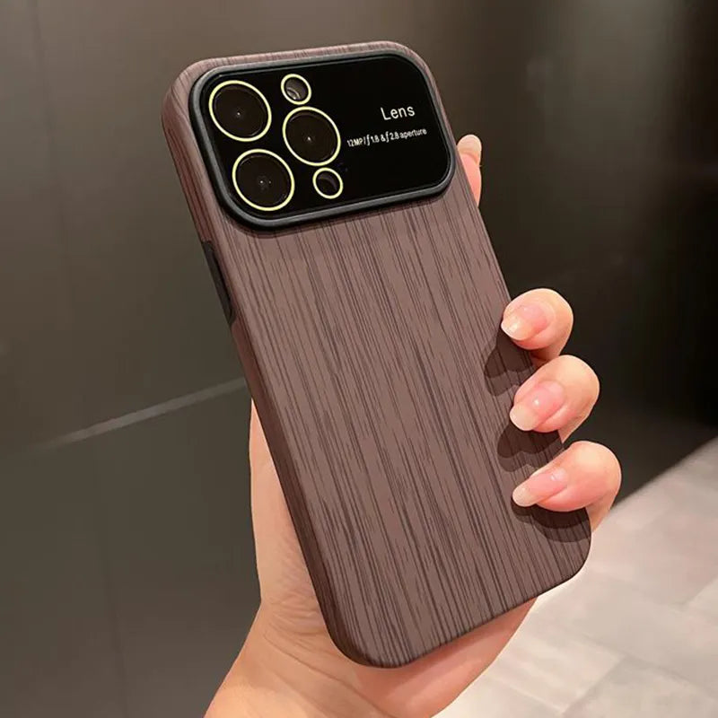 Wood Grain Lens Protection Case iPhone 13 Three store