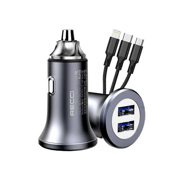 Recci 3 in 1 Cable + Car Charger kit RQ03T Three store
